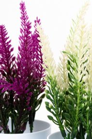 3 Adet Mini Beyaz Saksıda Yapay Çiçek Seti - Görsel 3