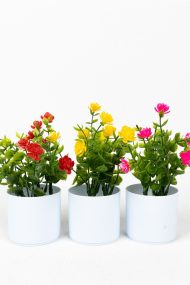 3 Adet Mini Beyaz Saksıda Yapay Çiçek Seti - Görsel 7