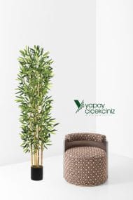 5 Gövdeli Yoğun Yapraklı 150 Cm Yapay Bambu Ağacı - Görsel 2