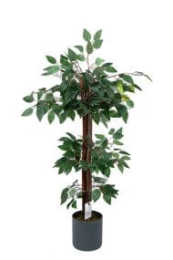 ÇİM DETAYLI GRİ SAKSIDA 3 KATLI YAPAY BENJAMİN AĞACI - Görsel 2