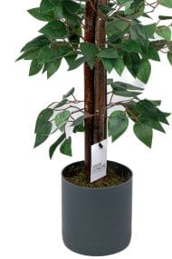 ÇİM DETAYLI GRİ SAKSIDA 3 KATLI YAPAY BENJAMİN AĞACI - Görsel 4