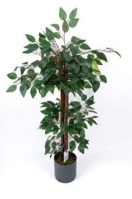 ÇİM DETAYLI GRİ SAKSIDA 3 KATLI YAPAY BENJAMİN AĞACI - Görsel 5