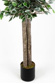 Siyah Saksıda Çim Detaylı Yapay Benjamin Starlight Ağacı 150 Cm - Görsel 3